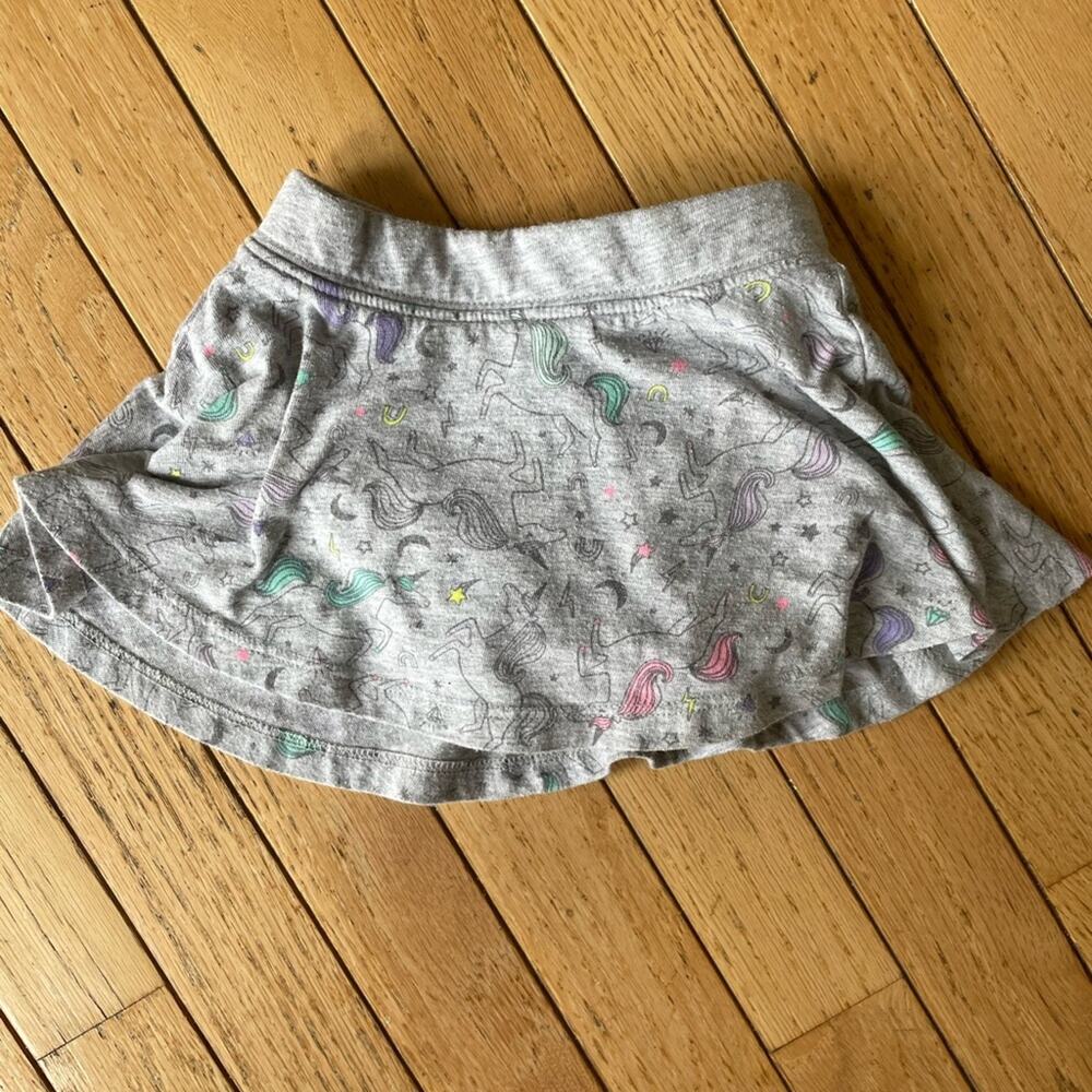 Jumping Beans Toddler Girls Unicorn Skirt Skort 12 Month Cartwheel Scooter Gray